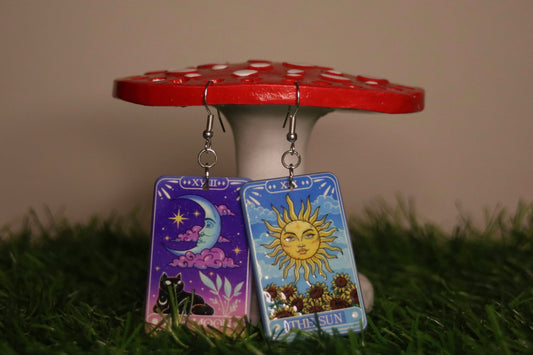 Sun & Moon Tarot Card Earrings