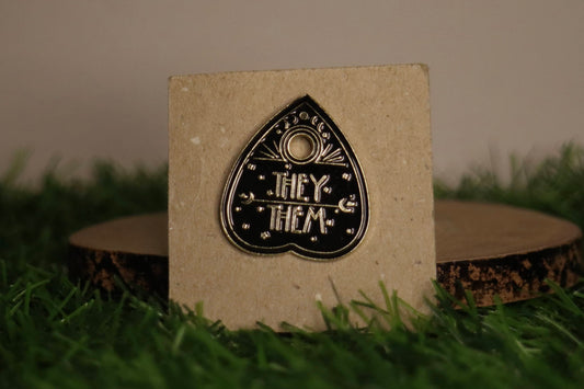 Planchette Pronoun (Various Pronouns Available) Pin